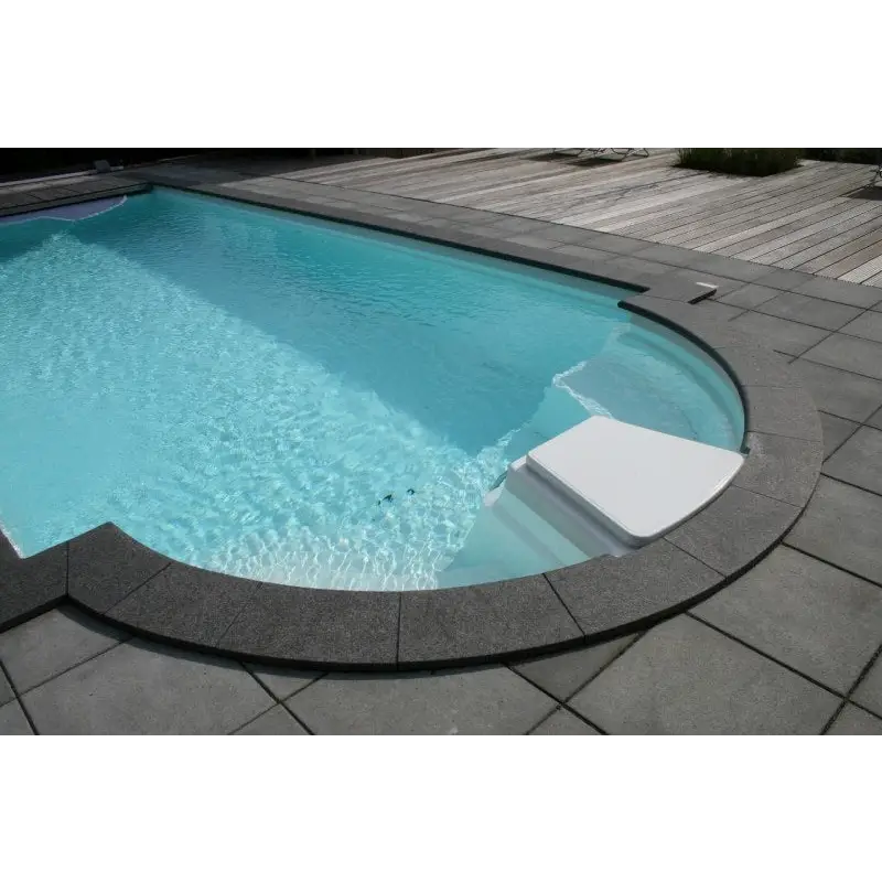 Vit plastpoolstege Natura Napoli paket med vit plast och rundad greppyta